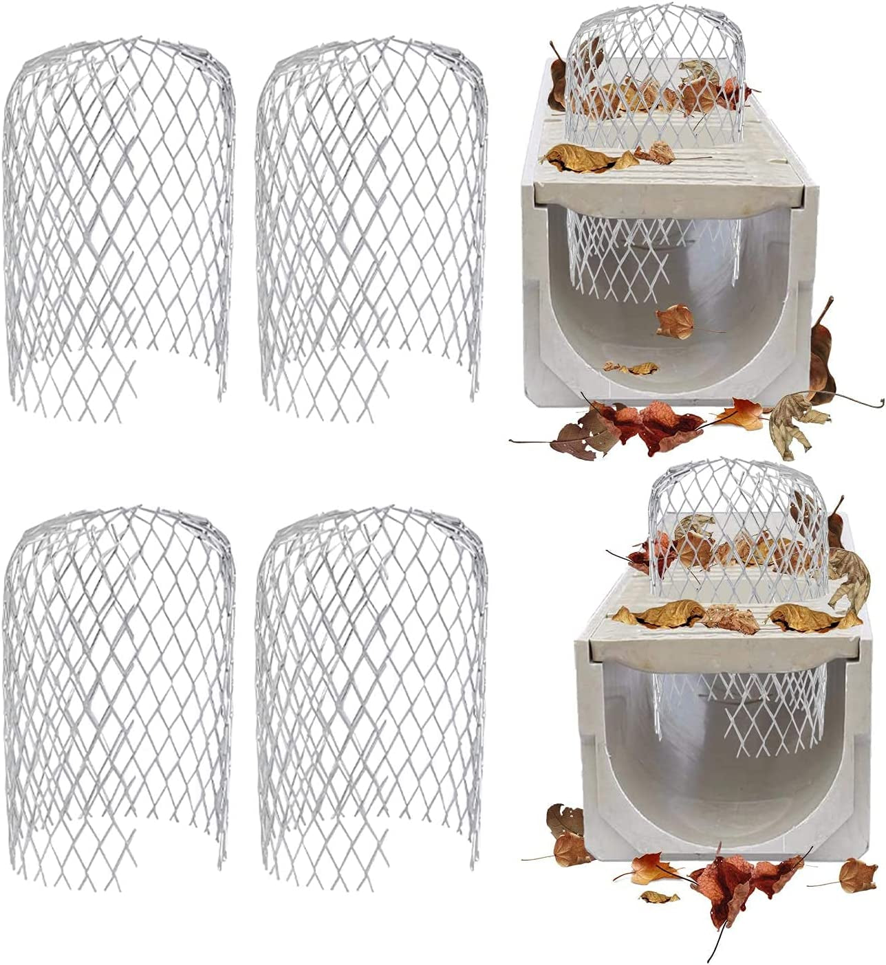 10 PCS Gutter Guard 3Inch Aluminum Filter Strainer Downspout Protection, Expandable Gutter Downspout Guard for Preventing Blockage from Debris and Leaves
