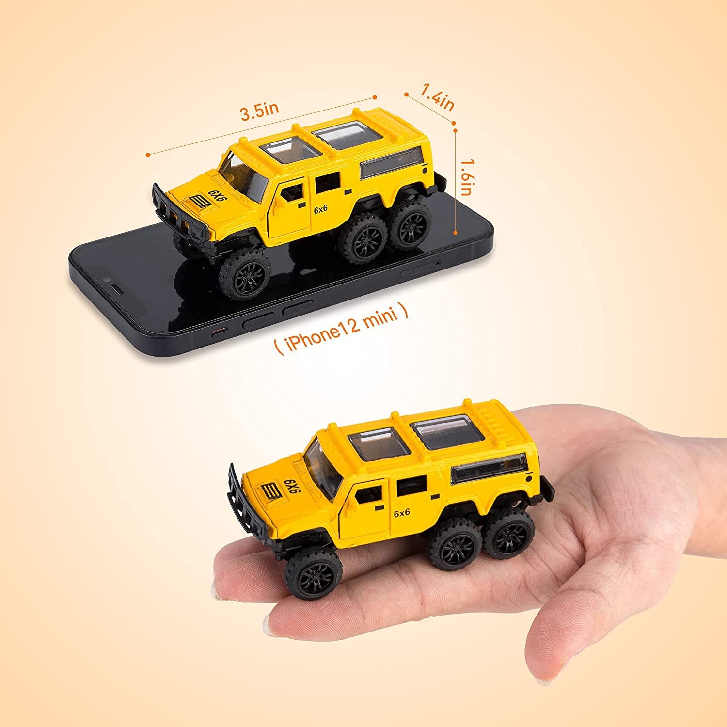 Diecast Toy Trucks 4 Pack Pull Back Toy Cars Openable Doors Off-Road Car Toys Birthday Gift for Boys and Toddlers (Original)
