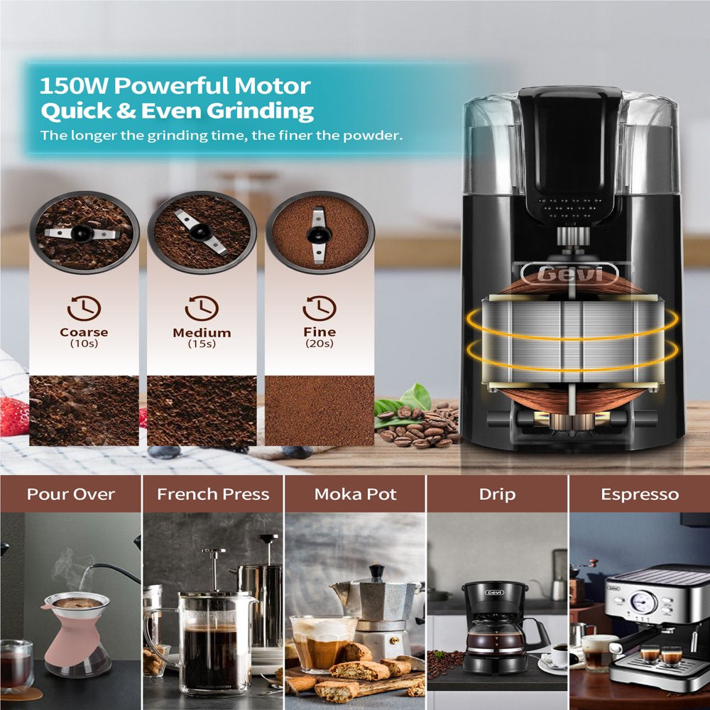 Electric Coffee Grinder with Stainless Steel Blades, New Condition