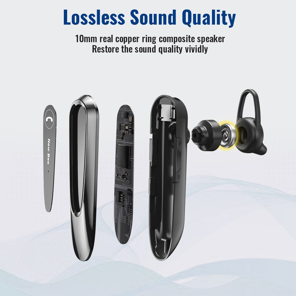 Bluetooth Headset W/Mic Wireless Earpiece In-Ear Business Earbuds for IOS Android Cellphone
