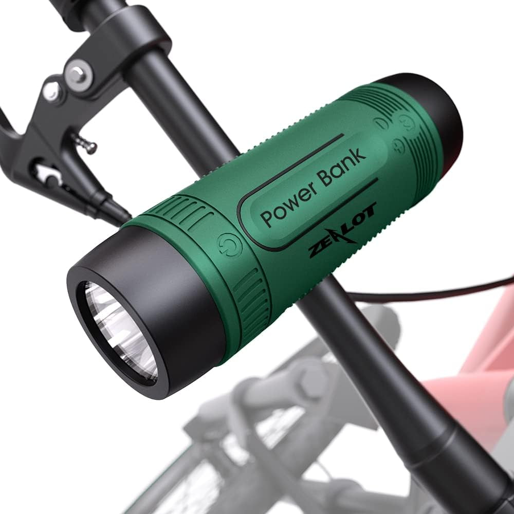 Bluetooth Speaker, Portable Wireless Speaker, S1 Bocina Bluetooth, 4000mAh, IPX5 Waterproof, LED Torch Light, MIC/TF/AUX for Home Outdoor Hiking Camping iOS Andoird -Gray