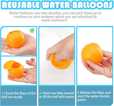 Reusable Water Balloons, Quick Fill Self Sealing Water Balloons, Magnetic Reusable Water Balloons, Refillable Water Bomb Splash Balls, Silicone Water Balloons for Pool Summer Party…