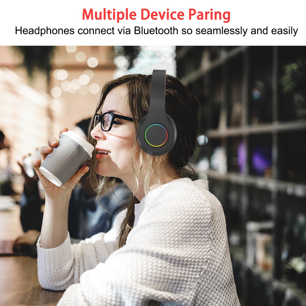 Rechargeable Wireless Headphones, Super Bass Bluetooth Foldable