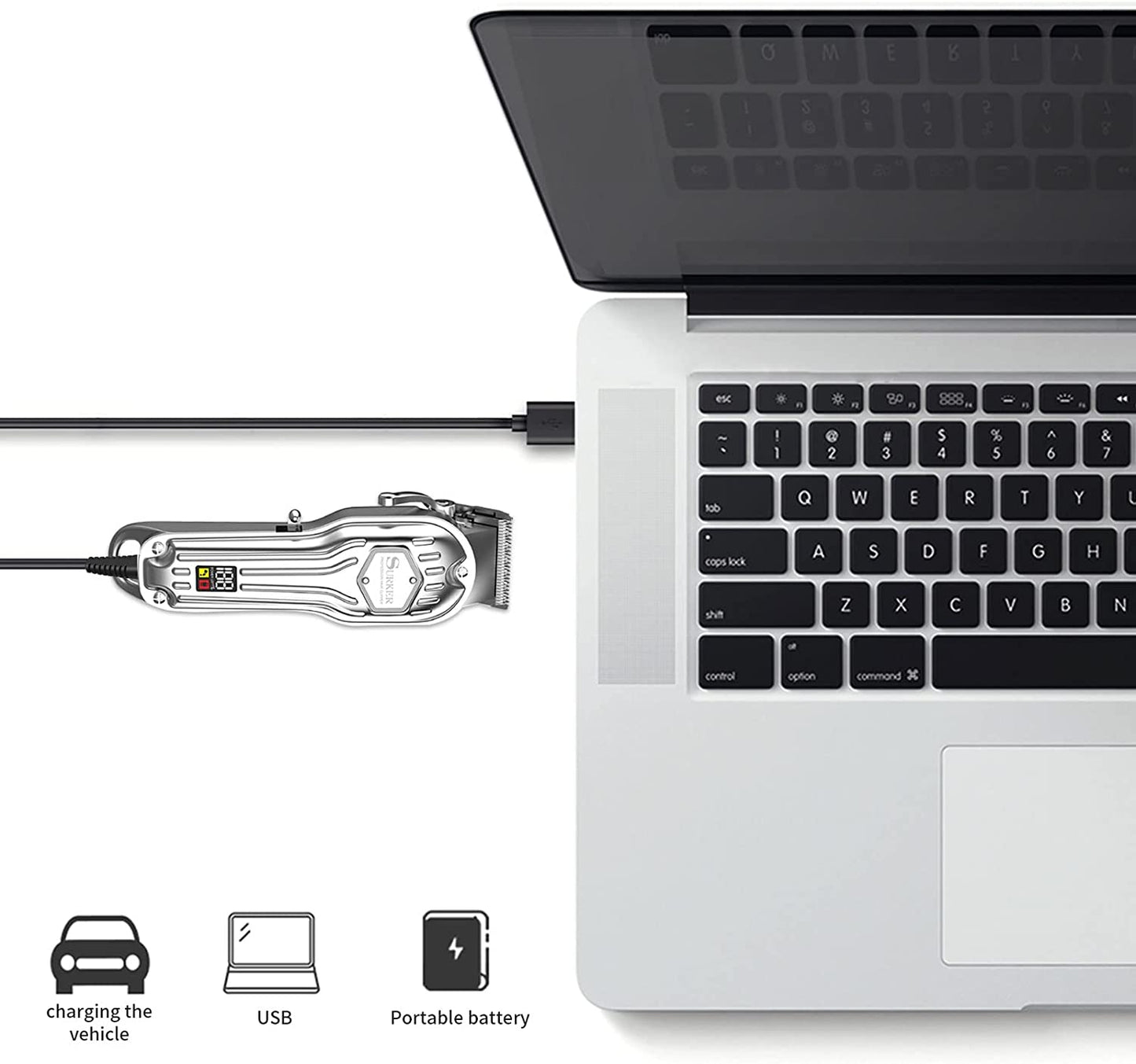 Hair Clipper Charger Cord Compatible with SURKER Mens Hair Grooming Trimmer K7S K7S-Silver K7S-Gold K9S SK-1616 Replacement Power Cable