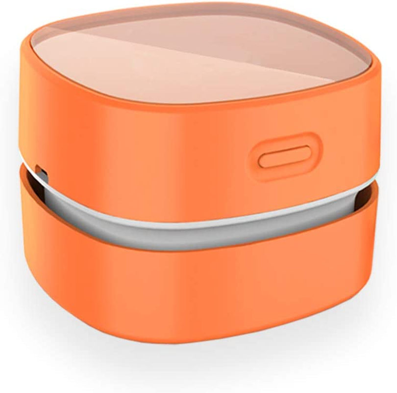 Desktop Vacuum Cleaner, Mini Table dust Sweeper Energy Saving,High Endurance up to 90 mins,Cordless&360º Rotatable Design for Keyboard/Home/School/Office(White)