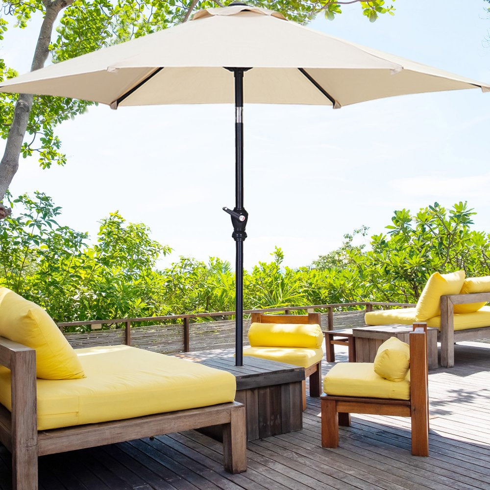 7.5FT Patio Umbrellas with Push Button Tilt and Crank