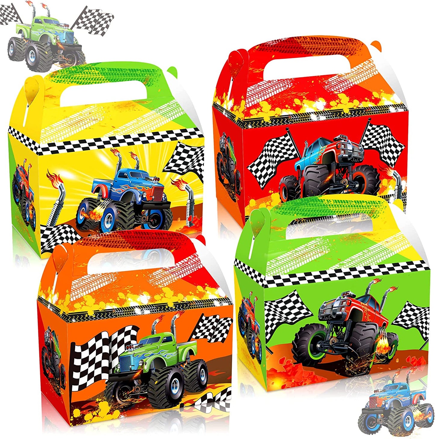 12 PCS Monster Trucks Party Favor Boxes Monster Trucks Party Supplies Monster Trucks Party Favors Monster Trucks Tablecloth Monster Trucks Birthday Decoration