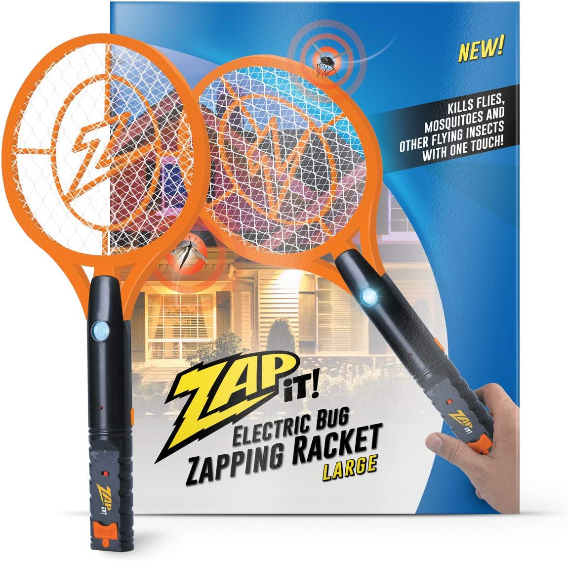  Rechargeable Bug Zapper Racket, 4,000 Volt, USB Charging Cable