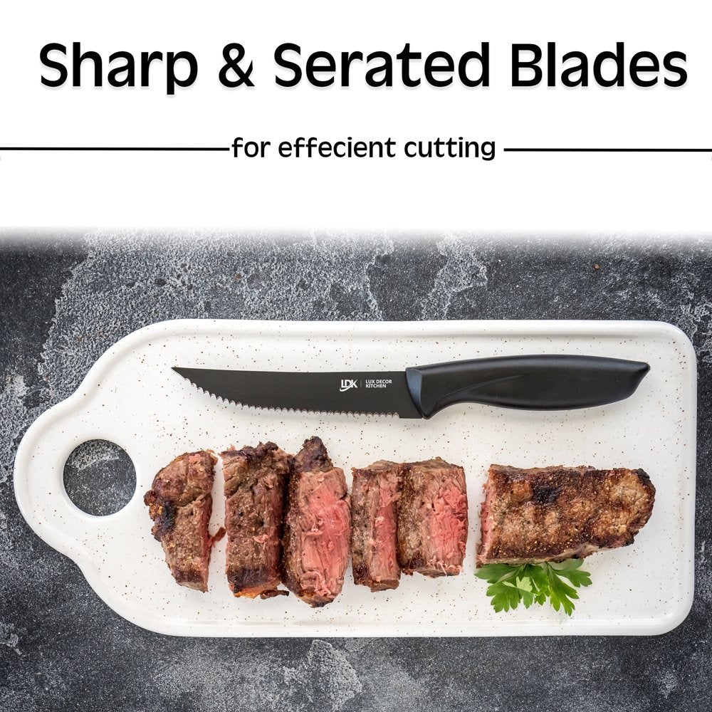 Knives Set Stainless Steel - Serrated Kitchen Steak Knives Set of 8 Pieces Dinner Knives Set - Steak Knives Set Dishwasher Safe