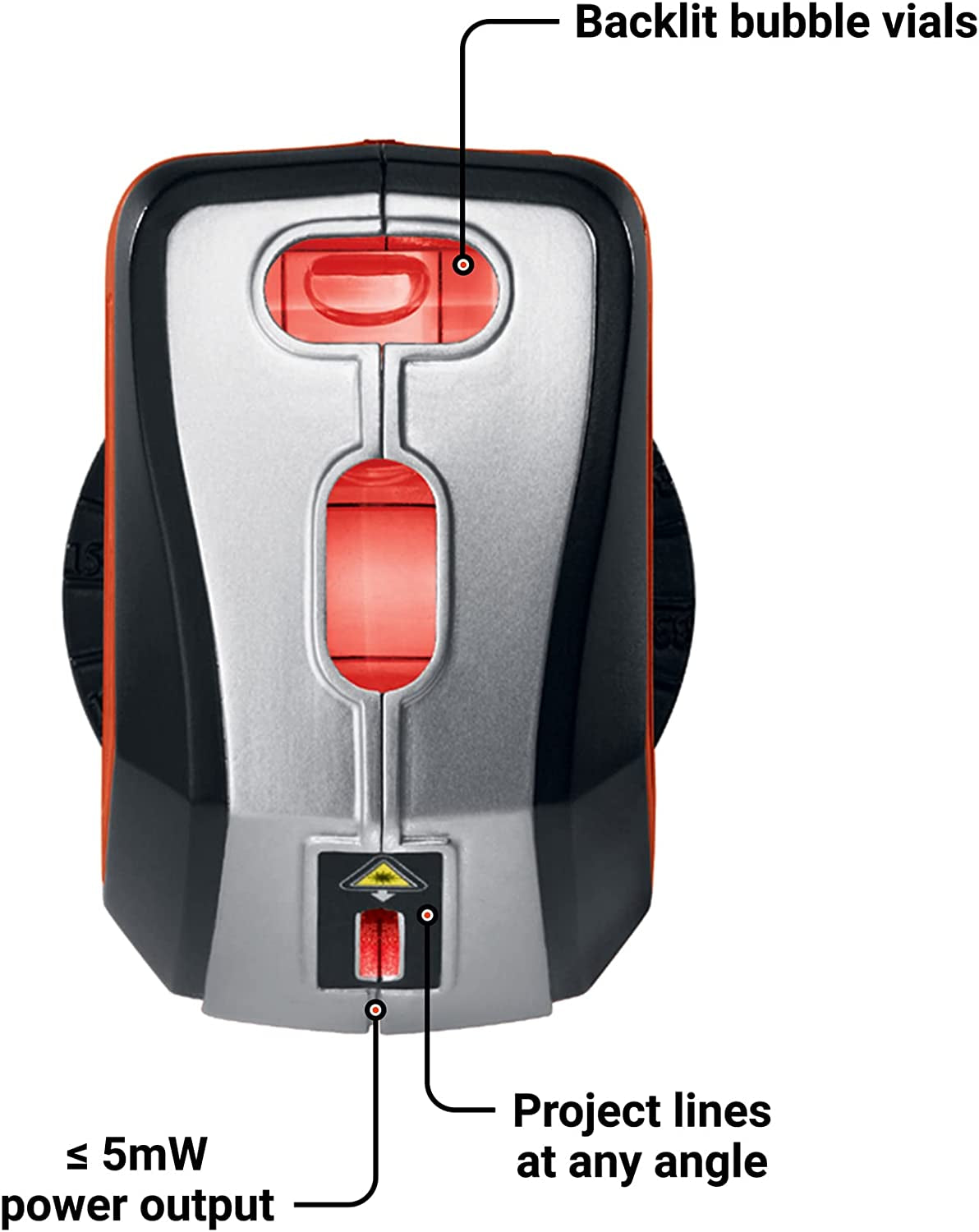 BLACK+DECKER Laser Level, Self-Leveling, 360 Degree Wall Attachment, AA Batteries Included (BDL220S), 7.25 x 7 x 2.5 inches
