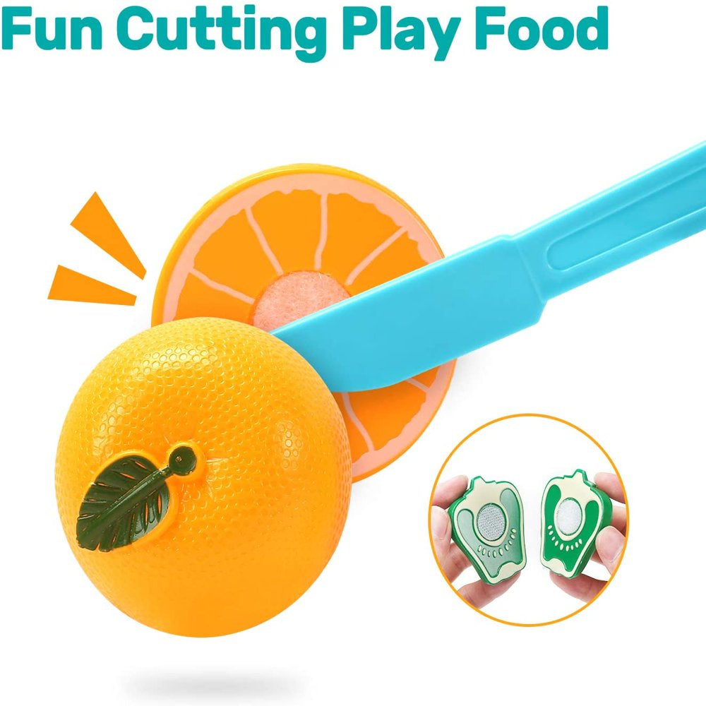 40PCS Kids Kitchen Pretend Play Toys Cooking Set with Pots and Pans Cookware Cutting Play Food Great Gift for Toddles Infant Boys Girls Play Inside