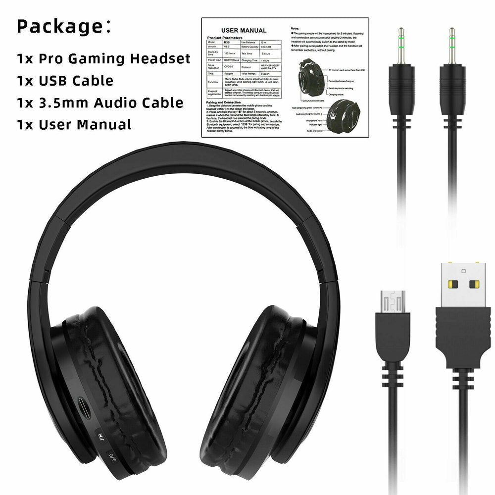 Rechargeable Wireless Headphones, Super Bass Bluetooth Foldable