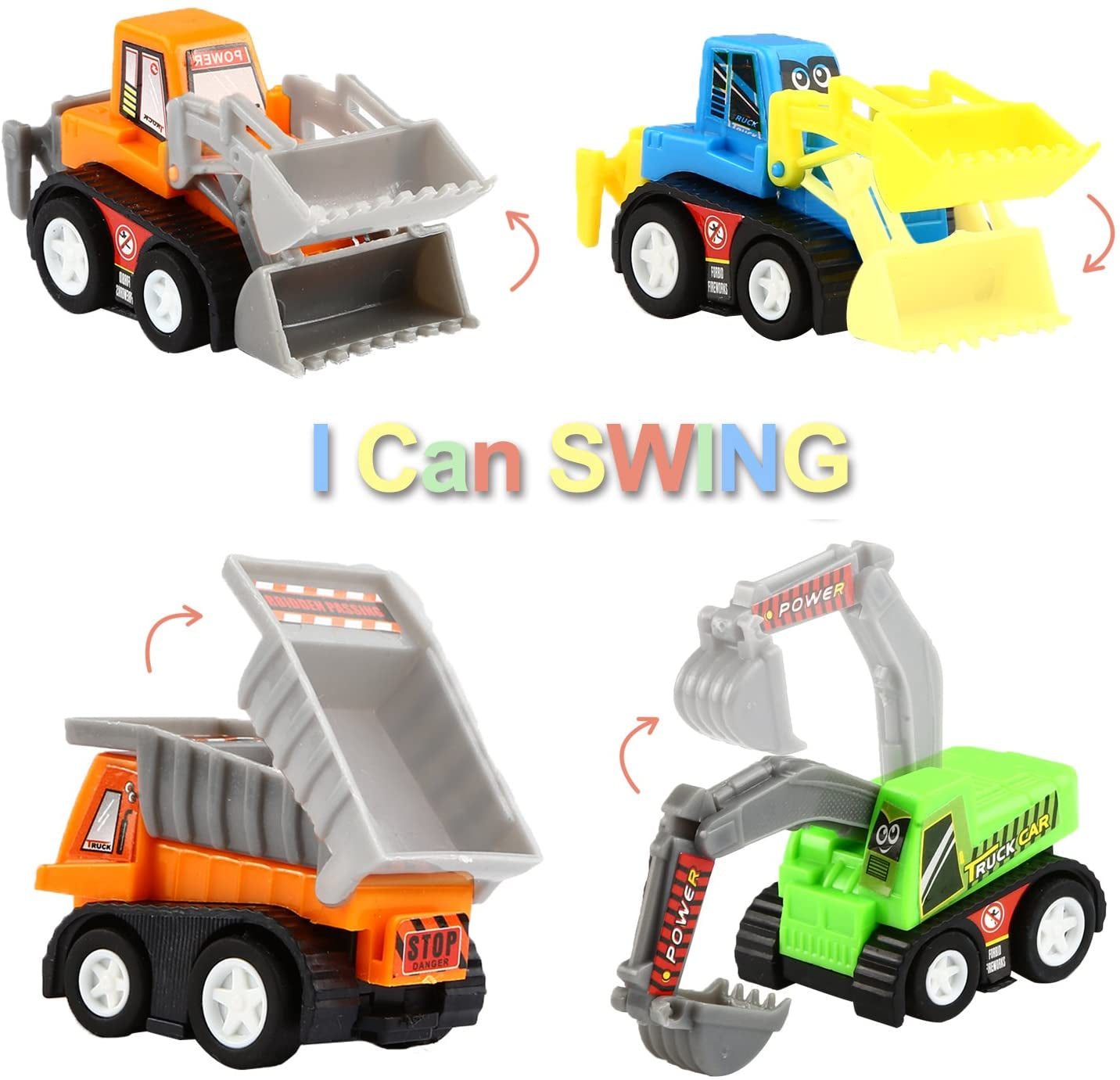 Yeonha Toys Pull Back Vehicles, 12 Pack Mini Assorted Construction Vehicles & Race Car Toy, Vehicles Truck Mini Car Toy for Kids Toddlers Boys Child, Pull Back & Go Car Toy Play Set