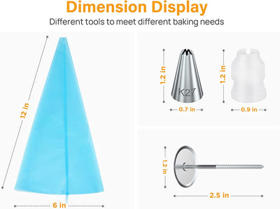 32-Piece Piping Bags and Tips Set