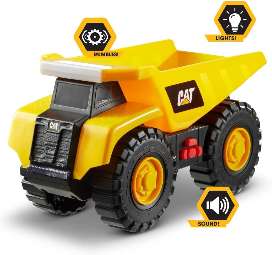 Cat Construction Tough Machines Toy Dump Truck with Lights & Sounds, Yellow