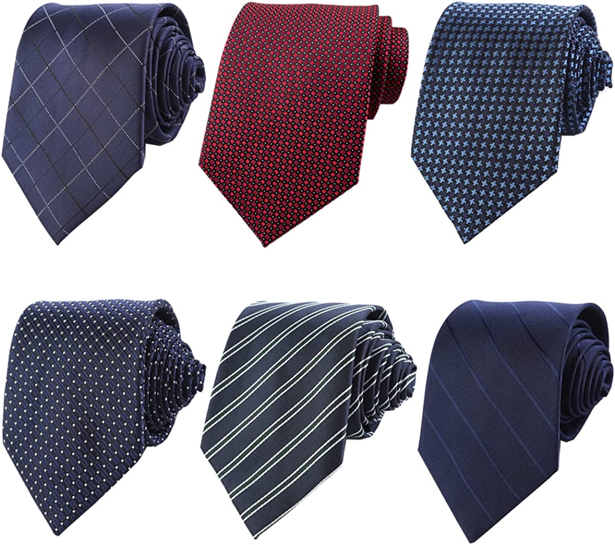 6 Pcs Men's Necktie Classic Silk Tie Woven Jacquard Neck Ties