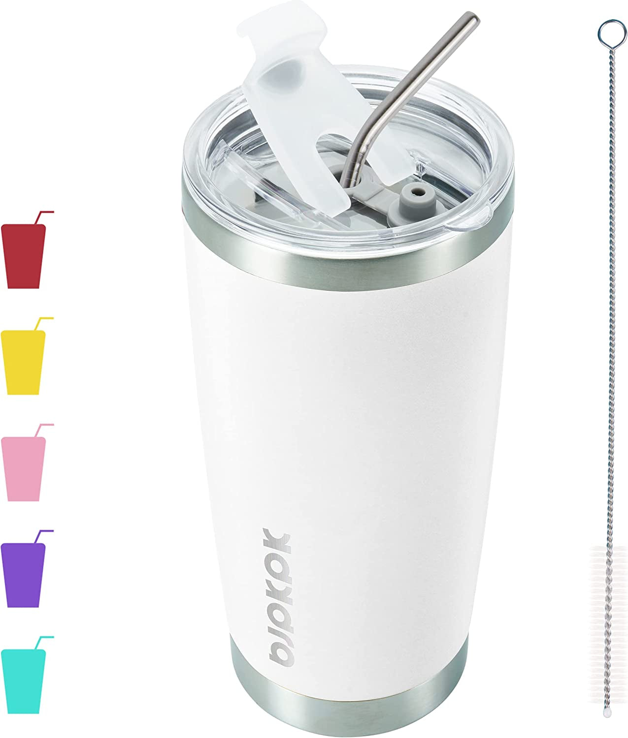 20 oz Insulated Tumblers With Lid And Straw Stainless Steel Coffee Tumbler Cup,Green