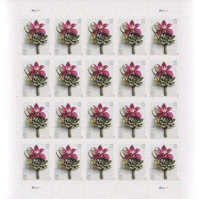 USPS Contemporary Boutonniere  Forever Stamps - Sheet of 20 Postage Stamps