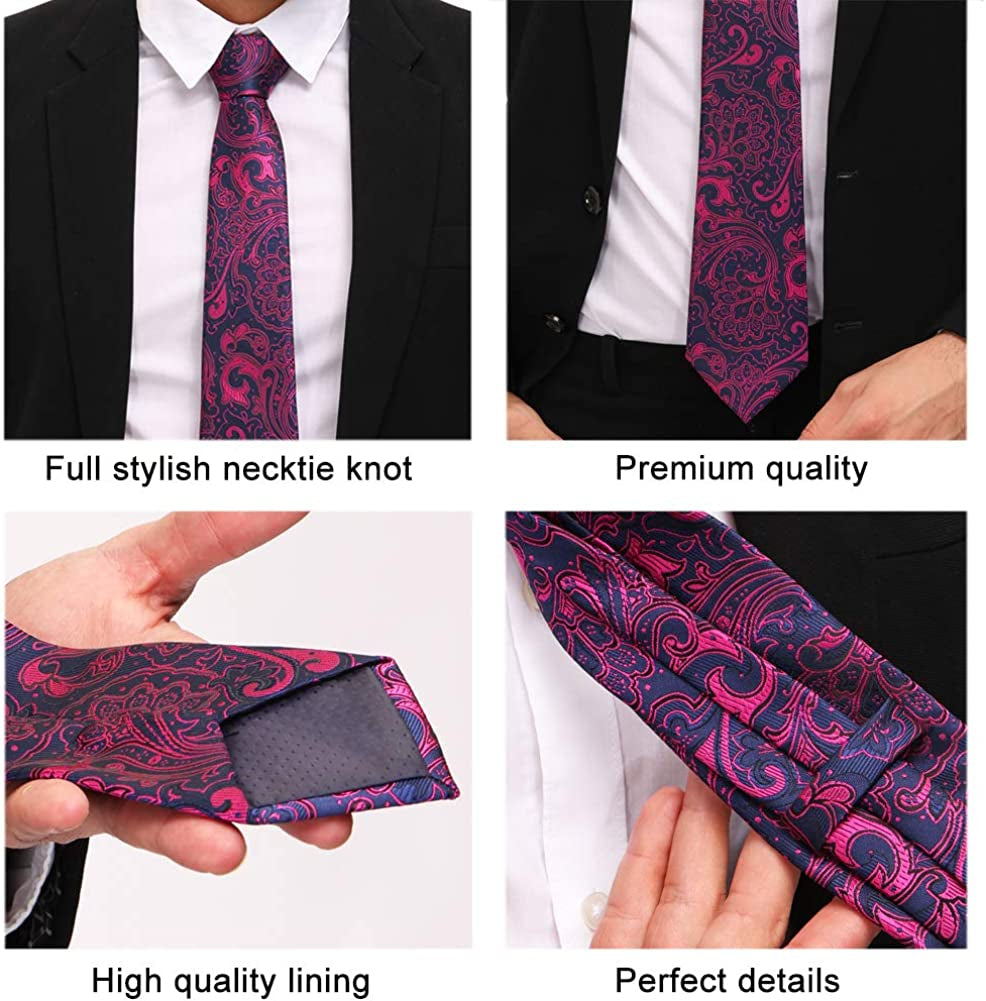 6 Pcs Men's Necktie Classic Silk Tie Woven Jacquard Neck Ties