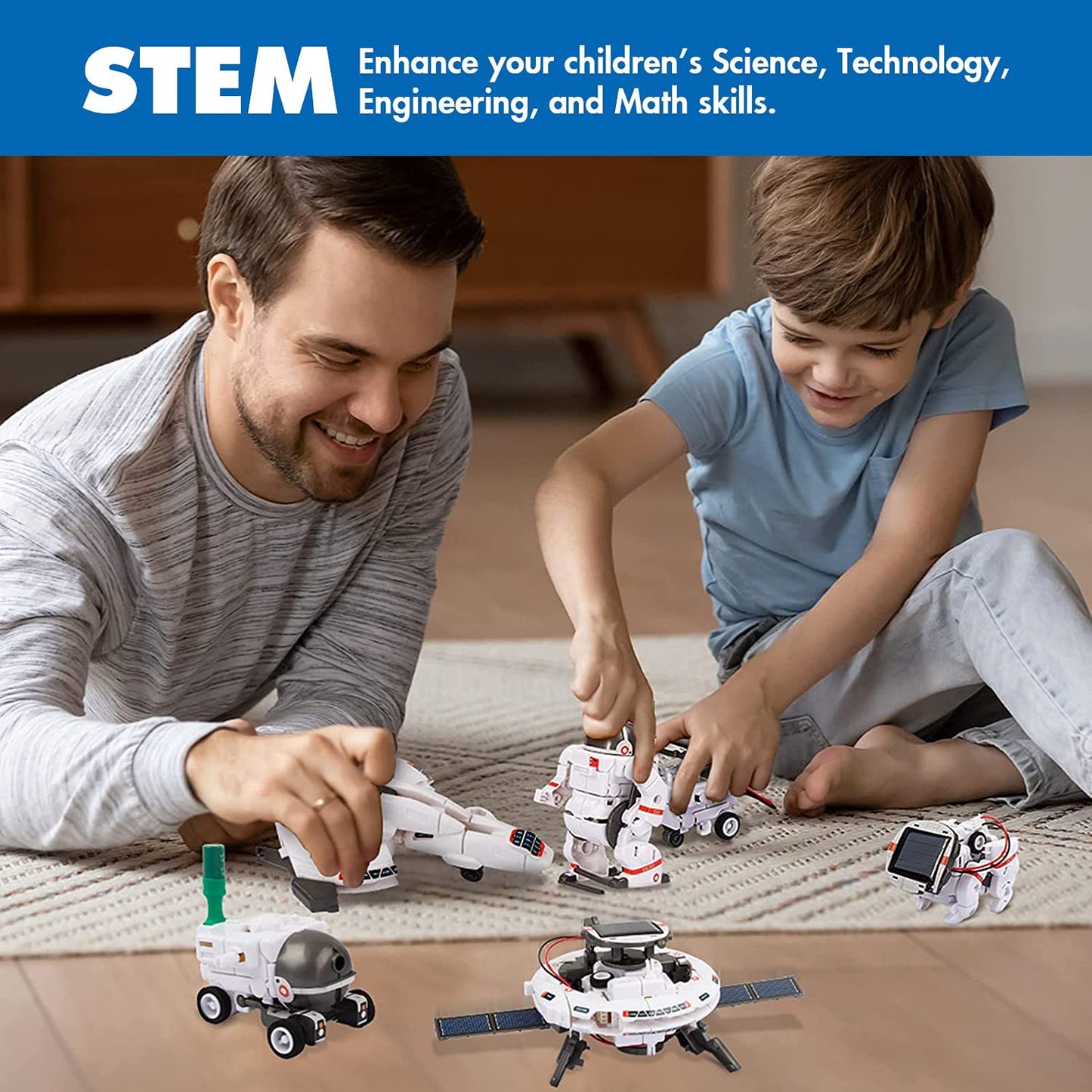 Toys Solar Robot Kit for Kids 6-In-1- DIY Educational Science Kits Gift for Boys & Girls Age 8+ - Educational Space Exploration Fleet Building Learning Science Toys Set for Kids