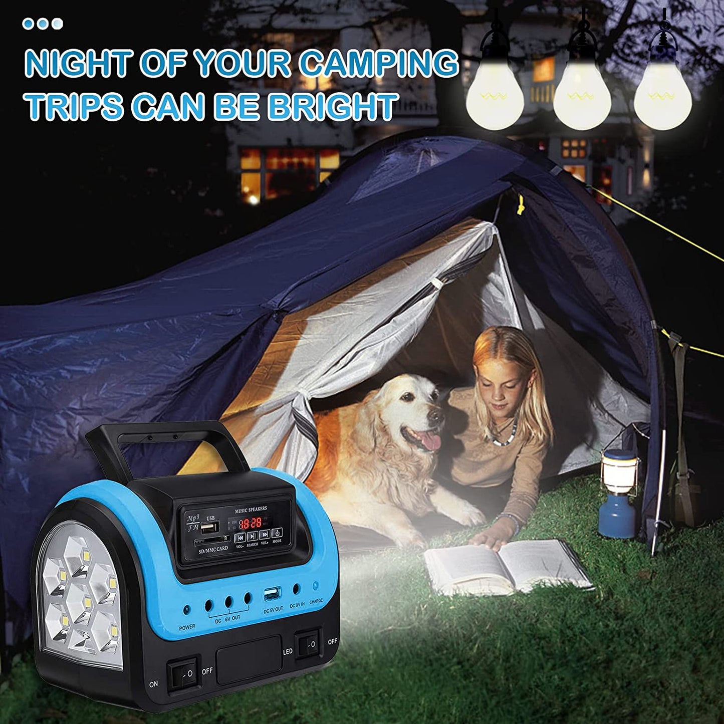 Solar Generator - Portable Generator with Solar Panel,Solar Power Generators Portable Power Station with Flashlight,Emergency Generator Solar Powered for Home Use Camping Emergency