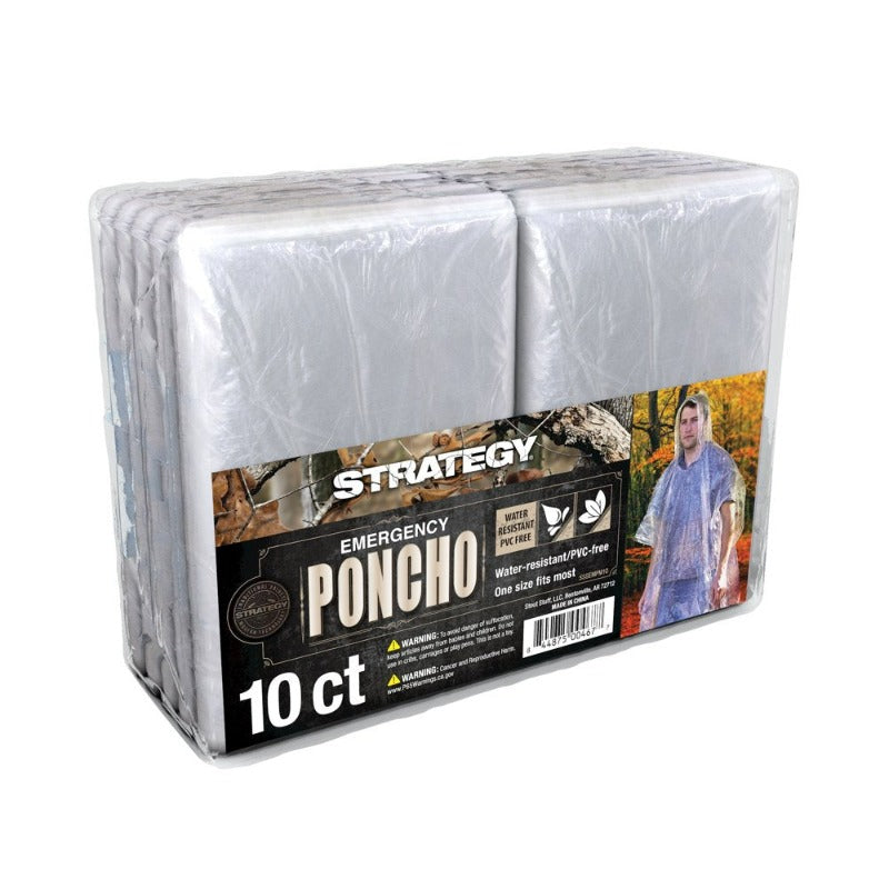 20 Count Clear One Size Fits Most Emergency Poncho