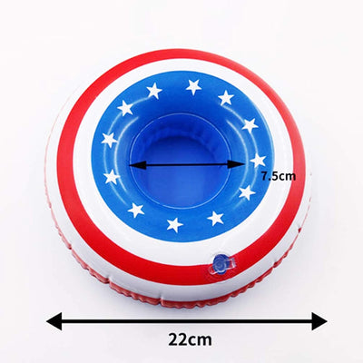 Inflatable Patriotic Pool Drink Holders Drink Floaties,USA American Flag Inflatable Floating Drink Cup Holder,4th of July Party Supplies,3Pcs