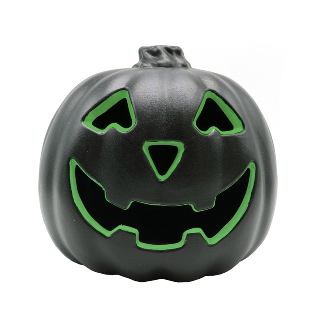 Halloween Decoration Clearance! Halloween LED Light up Pumpkins Fall Decorations, 9.44" X 7.87" Resin Waterproof Jack O Latern Lamp, Home Table Top Porch Props Decor for Yard Garden Bar Indoor Outdoor