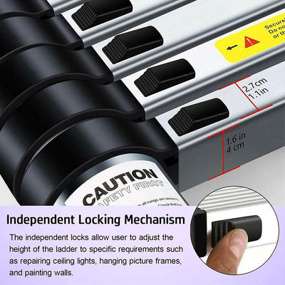 Aluminum Telescoping Ladder 8.5FT Extension Ladders for Home Collapsible Ladder