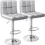Set of 2 Bar Stools Modern PU Leather Adjustable Swivel Barstools, Armless Hydraulic Kitchen Counter Bar Stool Synthetic Leather Extra Height Square Island Barstool with Back 