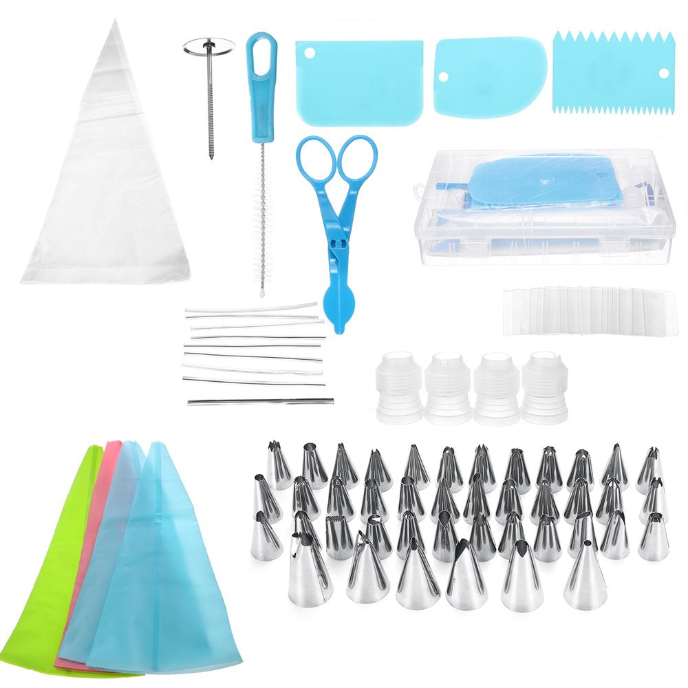 Piping Bags and Tips Set, 72 Pcs Cake Decorating Supplies Kit,Cake Decorating with 20 Frosting Bags, 42 Icing Tips Pastry, Cookie, Cupcake and Baking Supplies