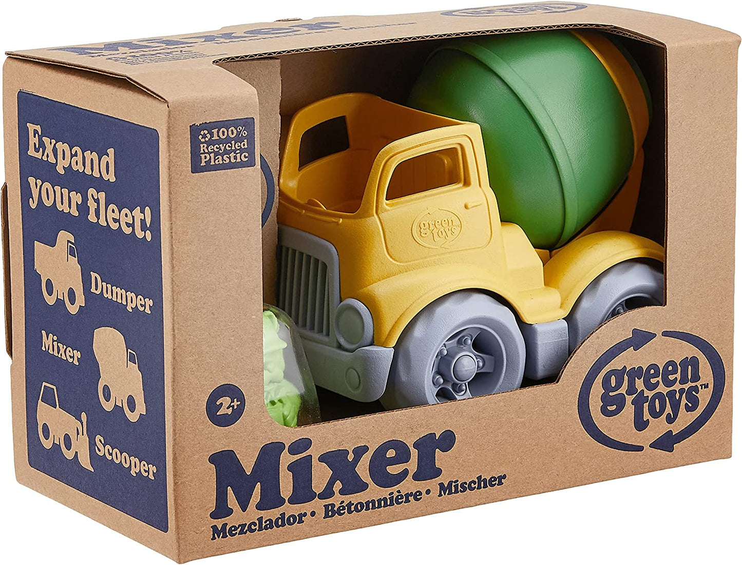 Green Toys Mixer Construction Truck Green/Yellow, 5.75X7.5X5.6