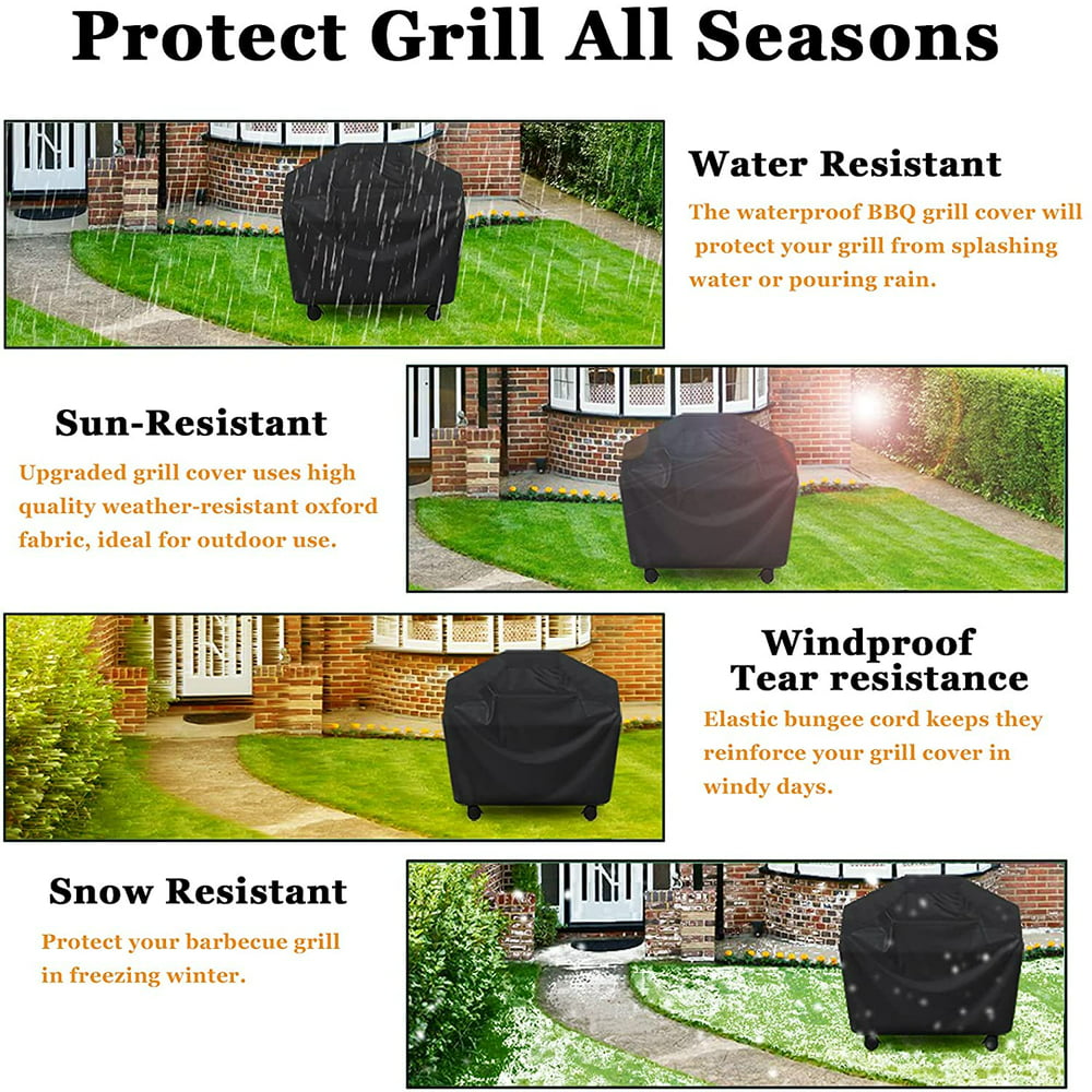 58 Inch BBQ Gas Grill Cover, Waterproof, Rip-Proof, Weather & UV Resistant, Fits Grills of Weber