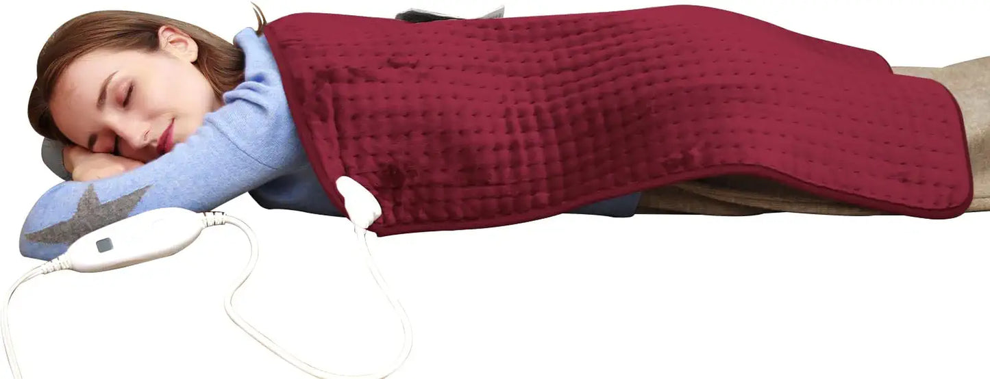 XXXL 17''X33'' King Size Heating Pad with Fast-Heating Technology&6 Temperature Settings, Flannel Electric Heating Pad/Pain Relief for Back/Neck/Shoulders/Abdomen/Legs