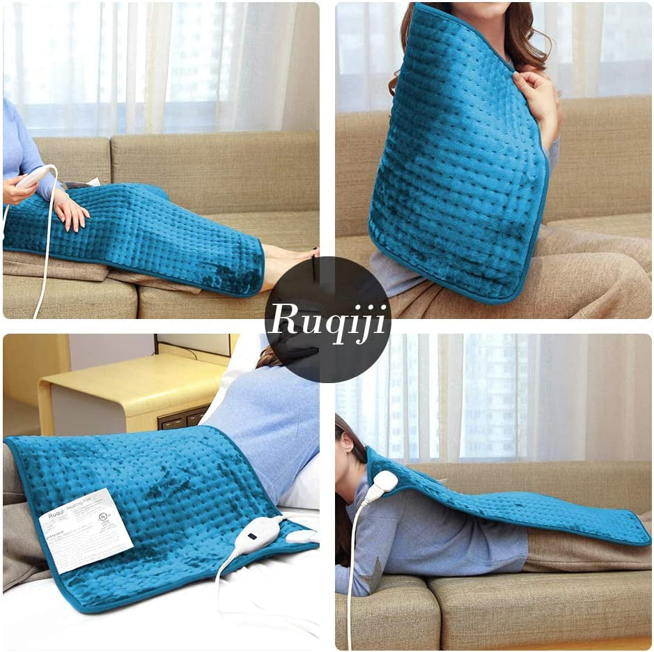 XXXL 17''X33'' King Size Heating Pad with Fast-Heating Technology&6 Temperature Settings, Flannel Electric Heating Pad/Pain Relief for Back/Neck/Shoulders/Abdomen/Legs