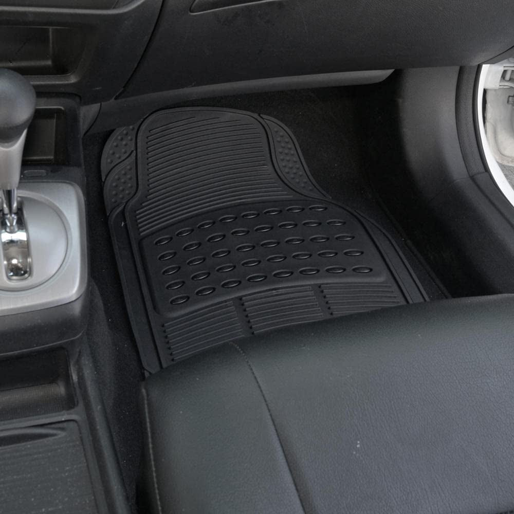 2 Piece Front Heavy Duty Front & Rear Rubber Floor Mats