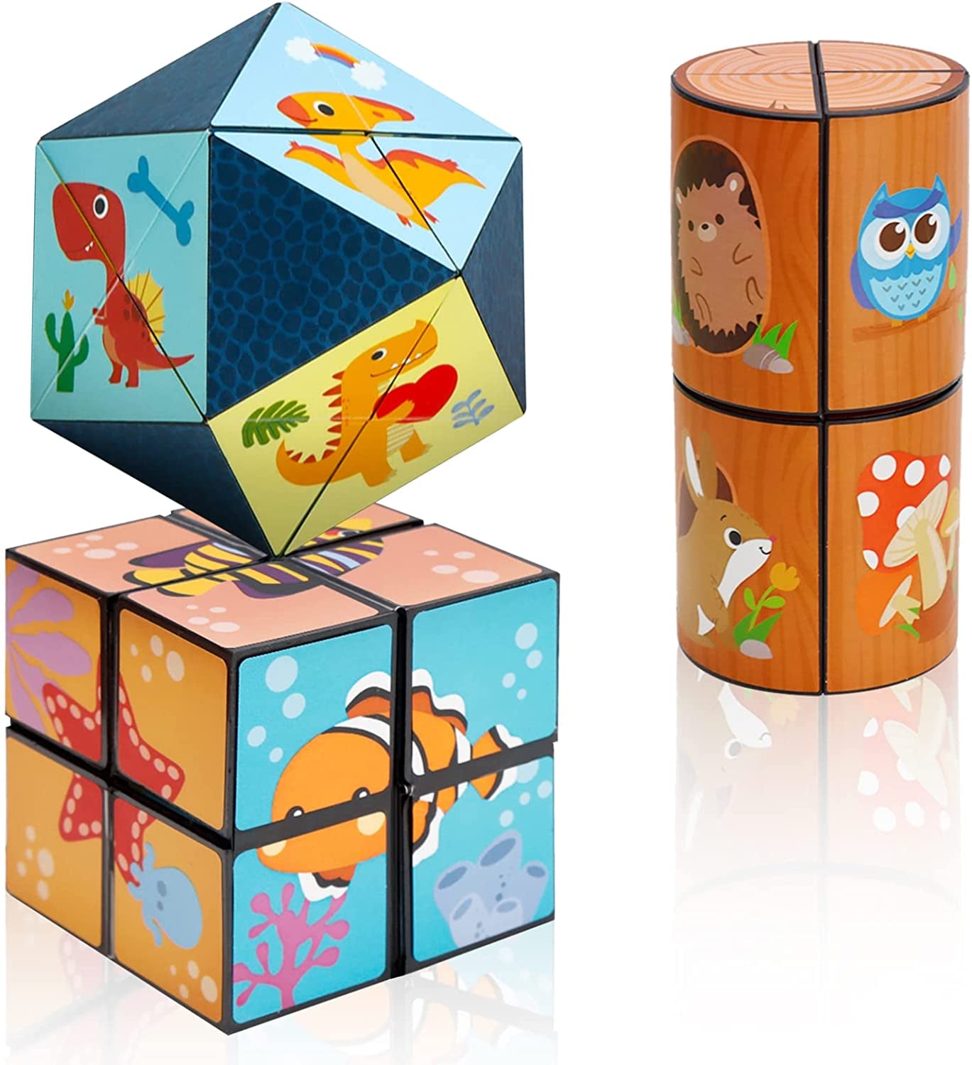 Star Cube Magic Cube 2 in 1 Set, Yoshimoto Cube Infinity Magic 3D Puzzle Cubes for Kids and Adults