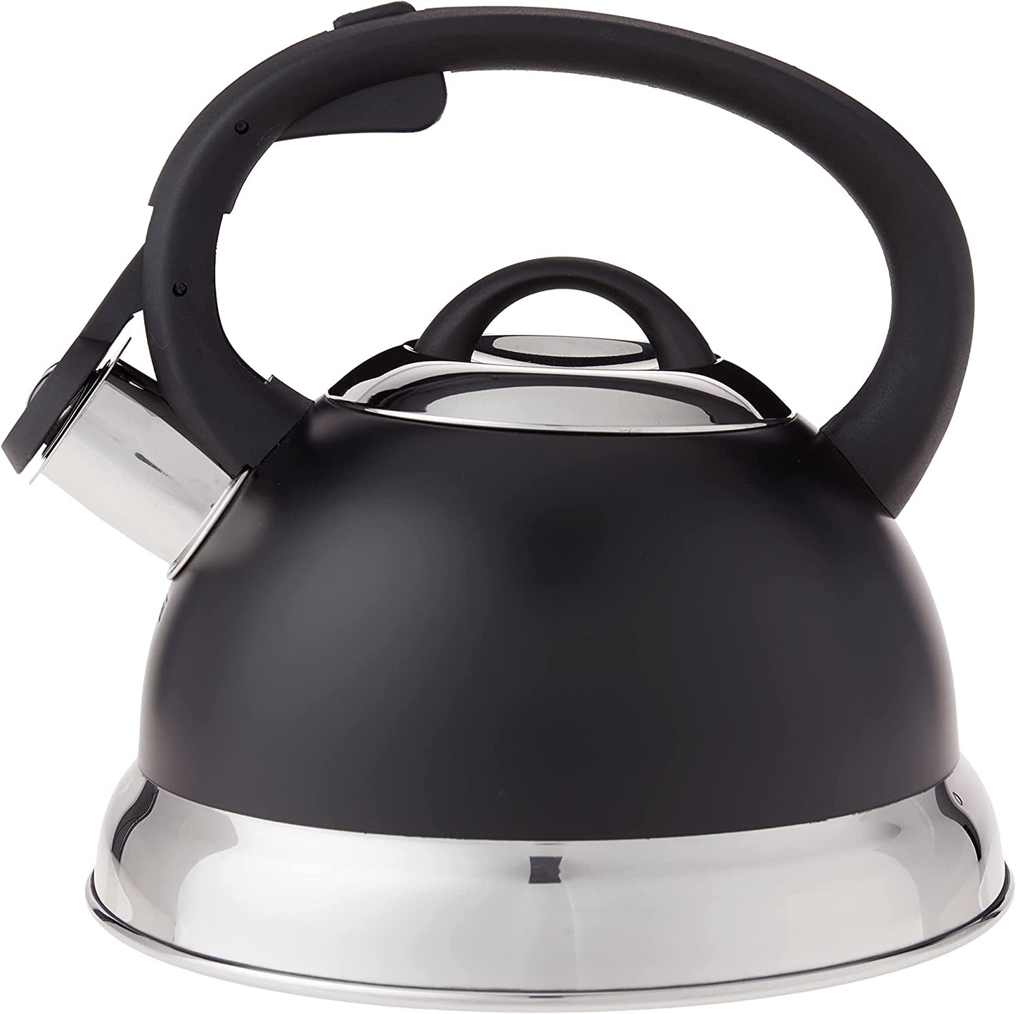 Mr. Coffee Twining 2.1 Quart Pumpkin Shaped Stainless Steel Whistling Tea Kettle, Metallic Red