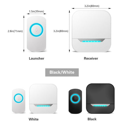 Mini Waterproof Wireless Door Bell Operating at 1000 Feet with 32 Melodies,4 Volume Levels & LED Flash