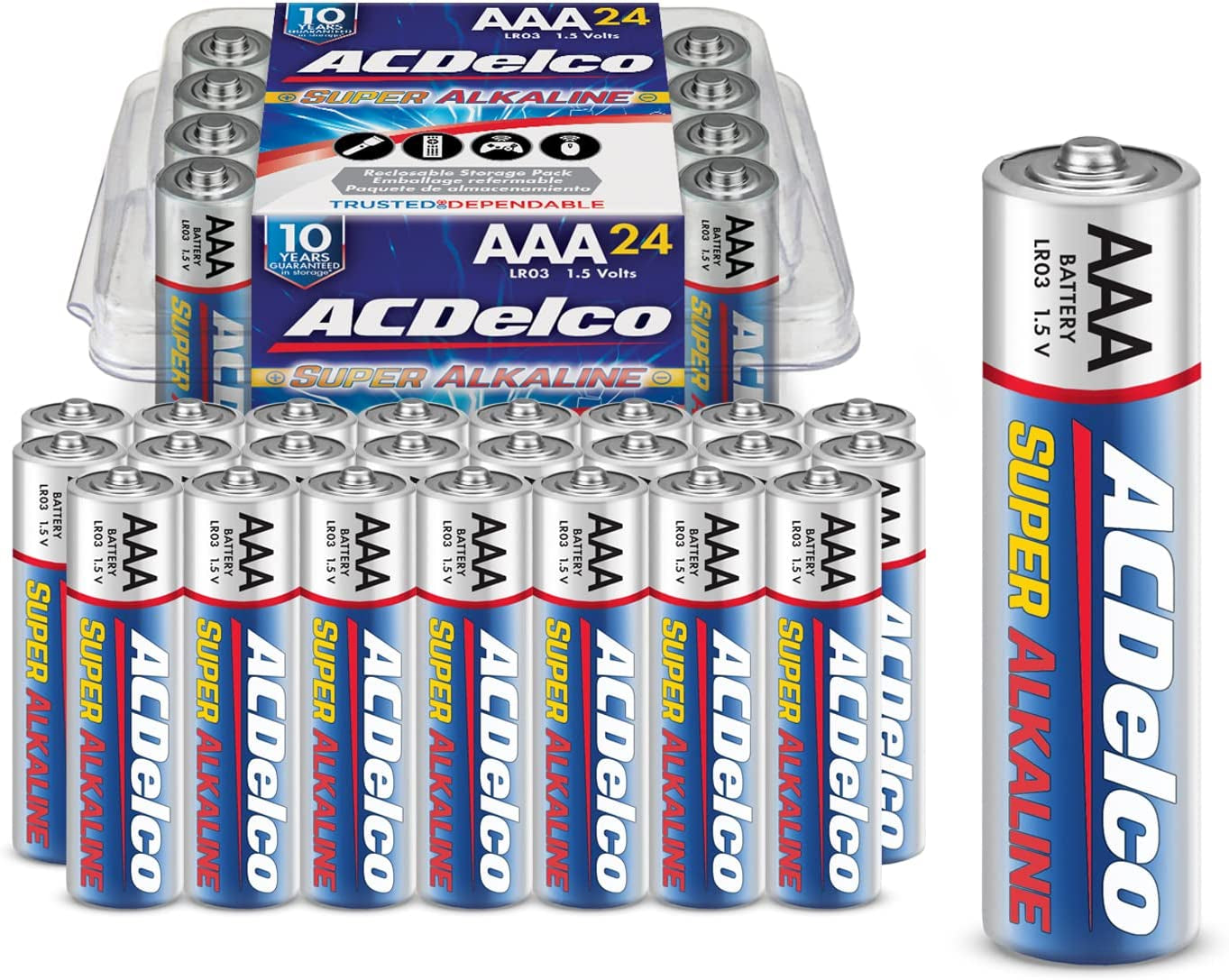 200-Count AA and AAACombo Pack Super Alkaline Batteries, 100-Count Each, 10-Year Shelf Life, Recloseable Packaging