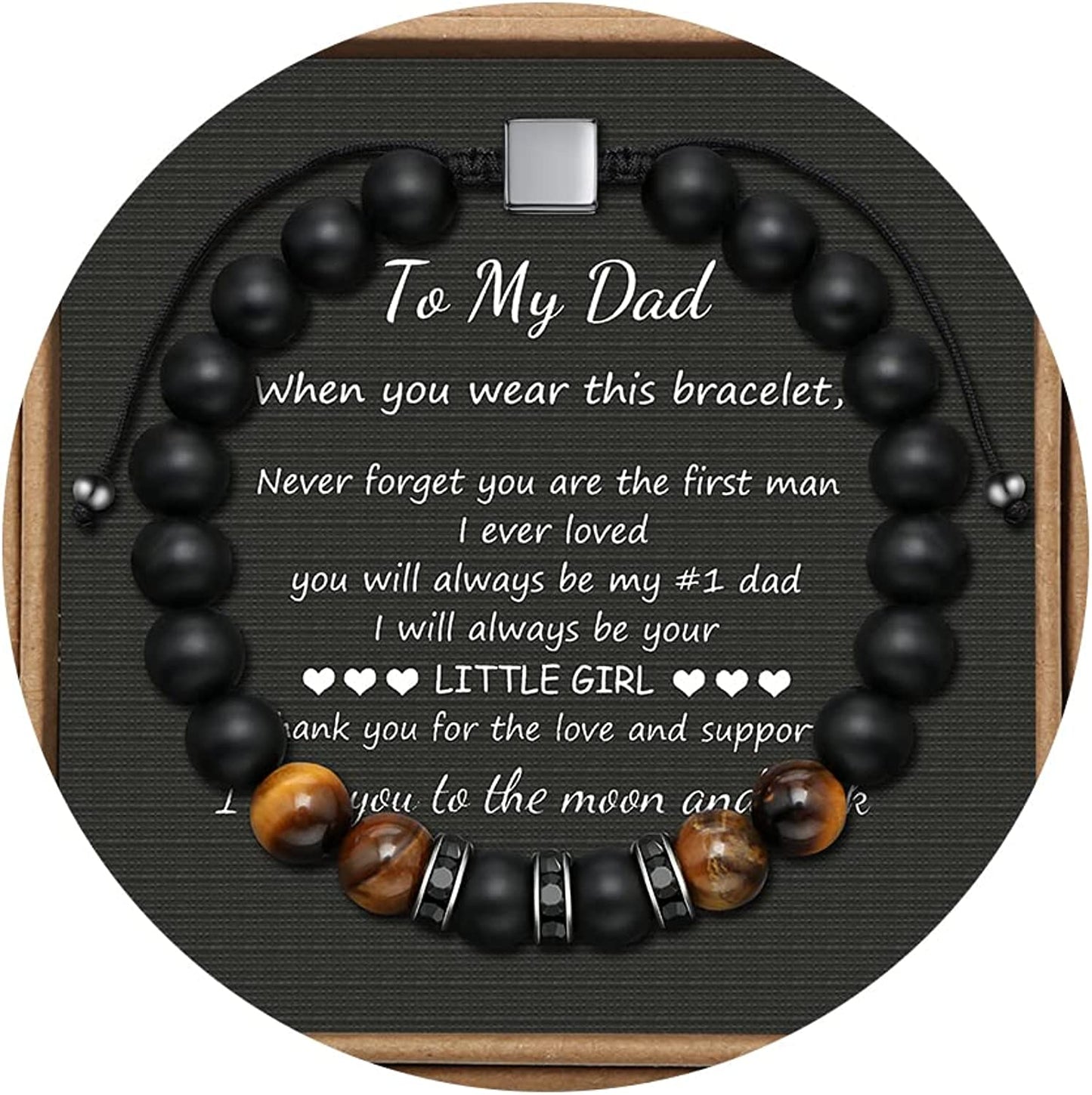 Tiger Eye Beaded Bracelets for Men To My Boyfriend Husband Son Brother Grandson Mens Bracelet Anniversary Birthday Christmas Father's day Gifts for Him