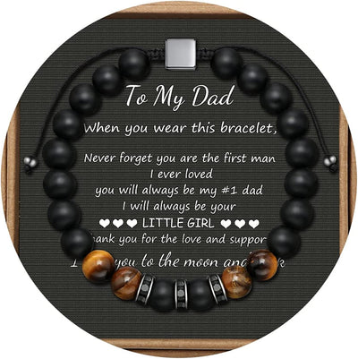 Tiger Eye Beaded Bracelets for Men To My Boyfriend Husband Son Brother Grandson Mens Bracelet Anniversary Birthday Christmas Father's day Gifts for Him