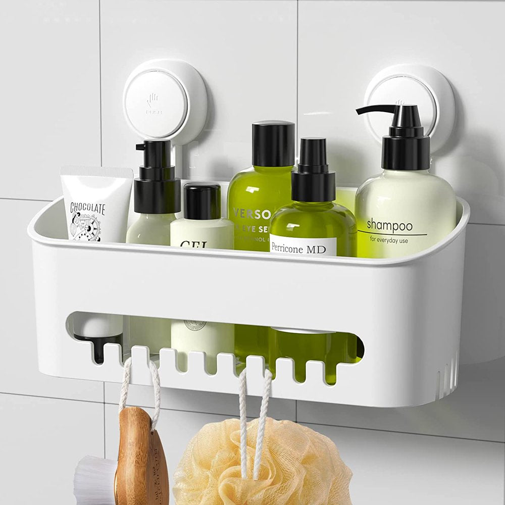 Shower Caddy, Waterproof Shower Caddy Suction Cup No-Drilling Removable Shower Shelf Powerful Heavy Duty Hold up to 22Lbs