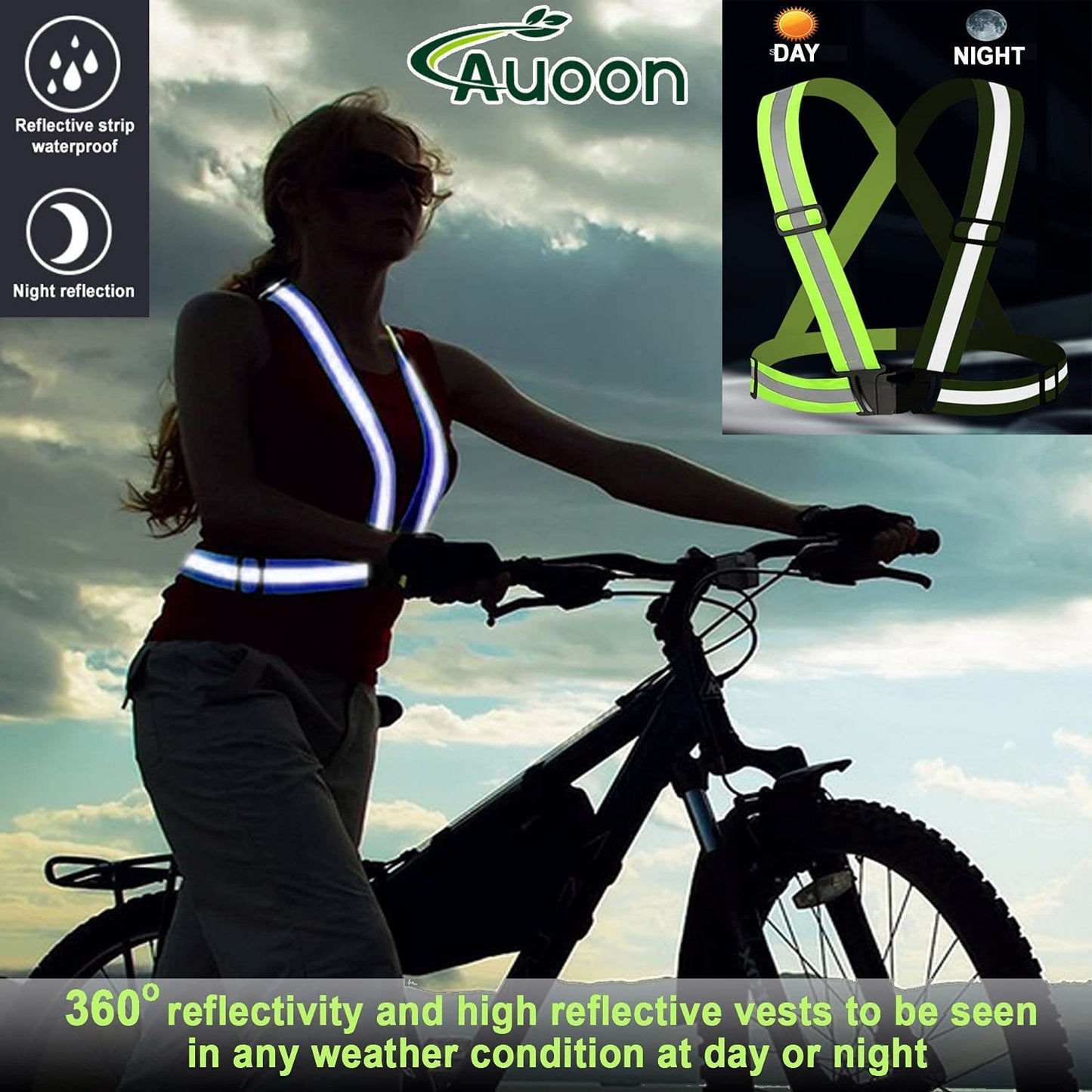 Reflective Running Vest,Reflective Vest Adjustable for Run,Cycle,Walk, Outdoor,Breathable Waterproof Lightweight