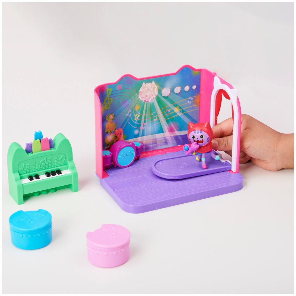 Gabby’S Dollhouse, Groovy Music Room Playset with Daniel James Catnip Figure