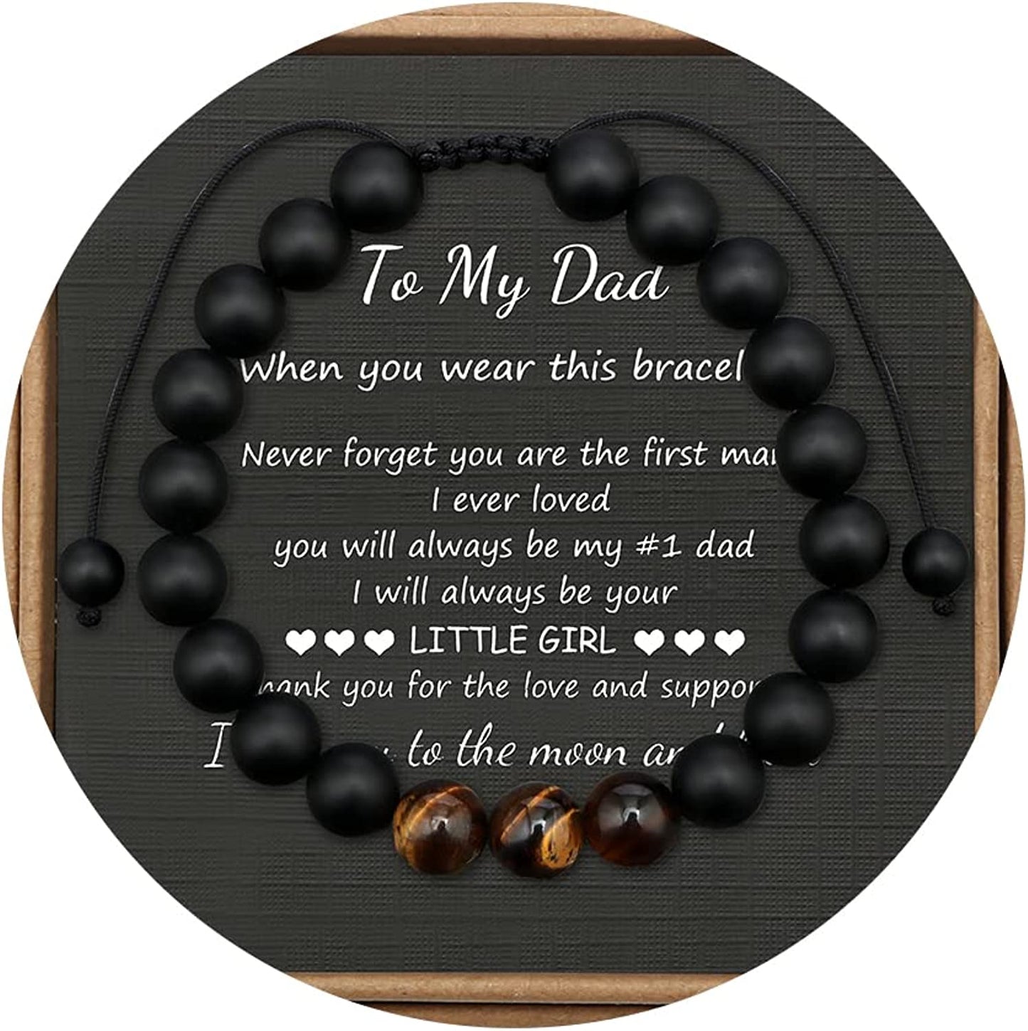 Tiger Eye Beaded Bracelets for Men To My Boyfriend Husband Son Brother Grandson Mens Bracelet Anniversary Birthday Christmas Father's day Gifts for Him