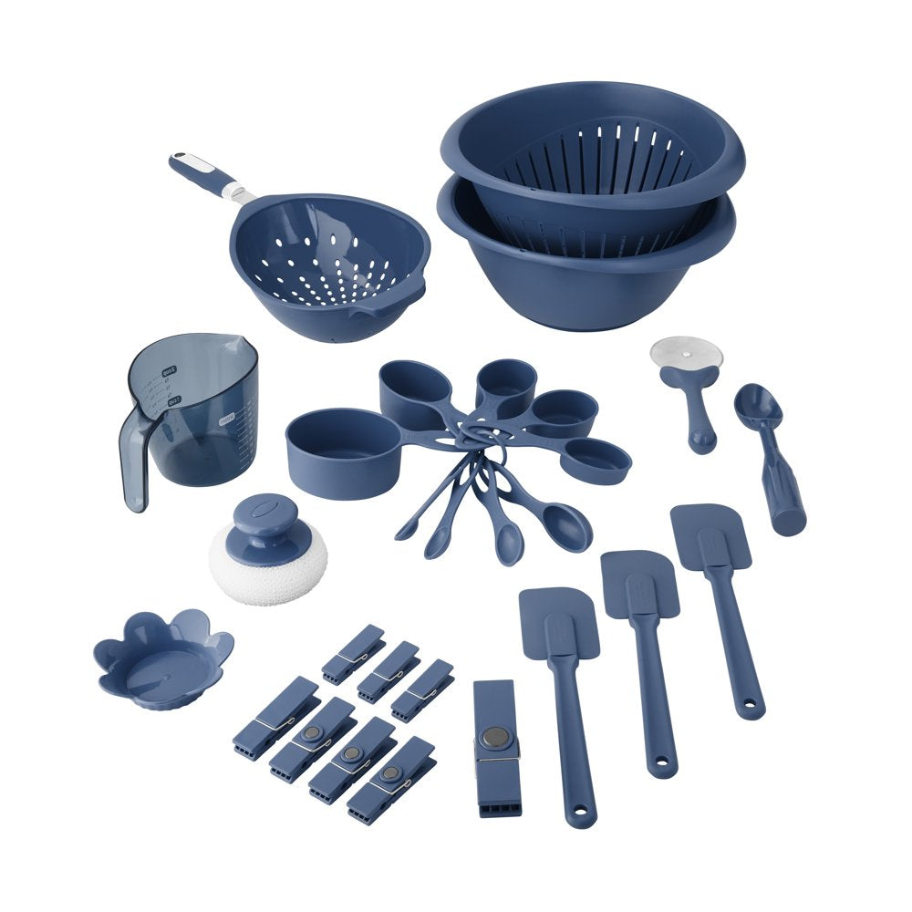 28-Piece Plastic Kitchen Tools and Gadgets Set, Gray