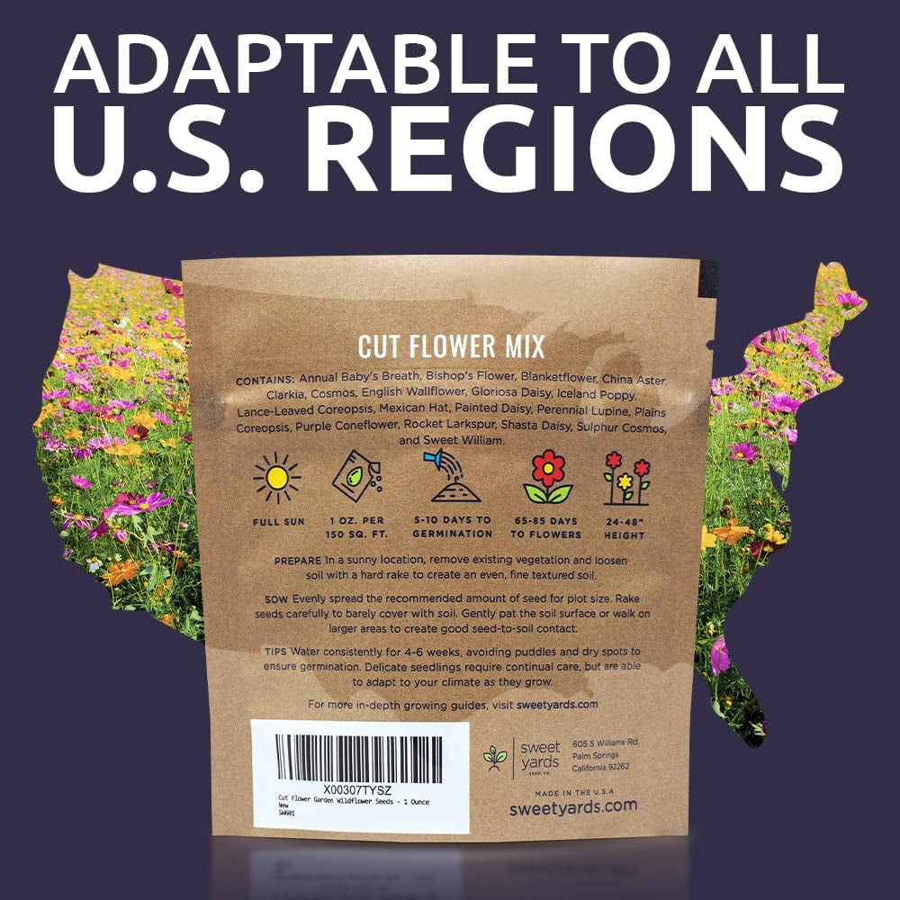 Over 7,500 Fresh Open Pollinated Non-GMO Wildflower Seeds