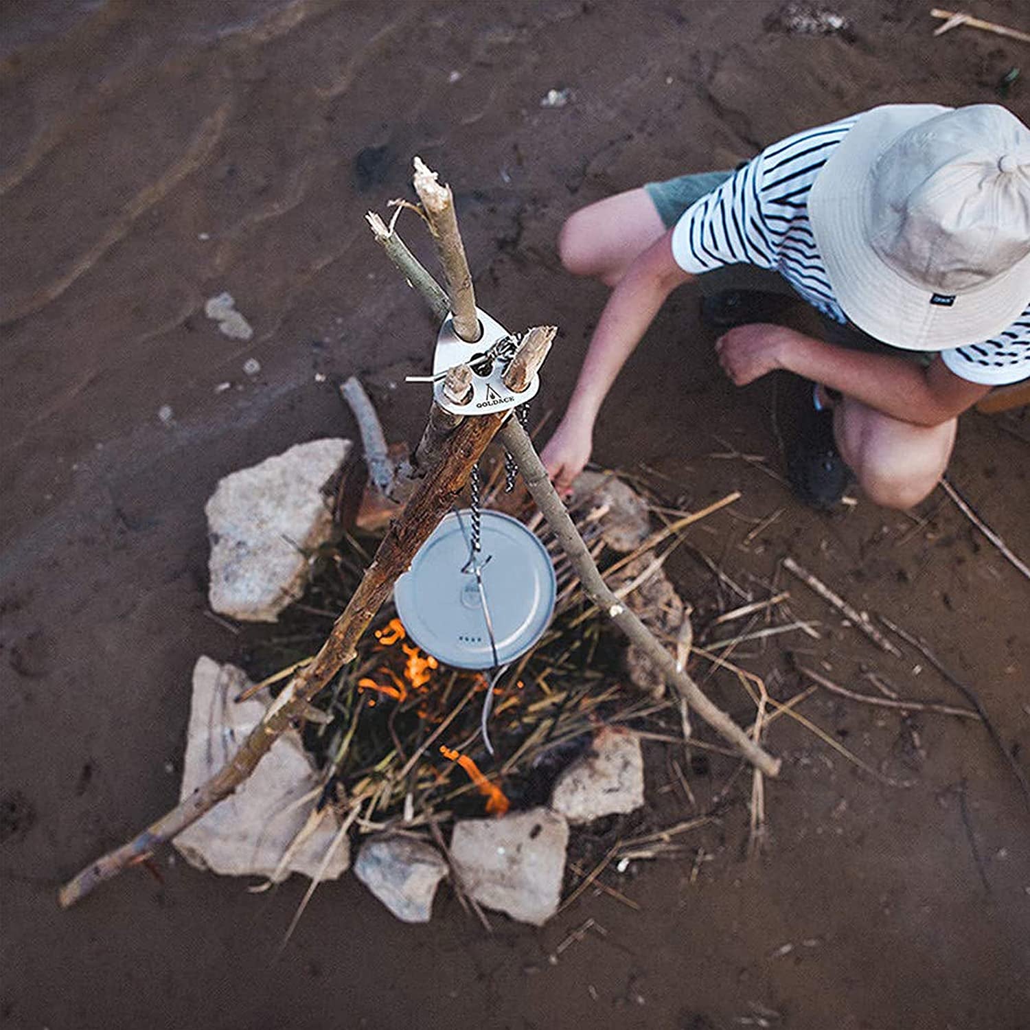 Outdoor Camp Tripod Cooking Accessories Set