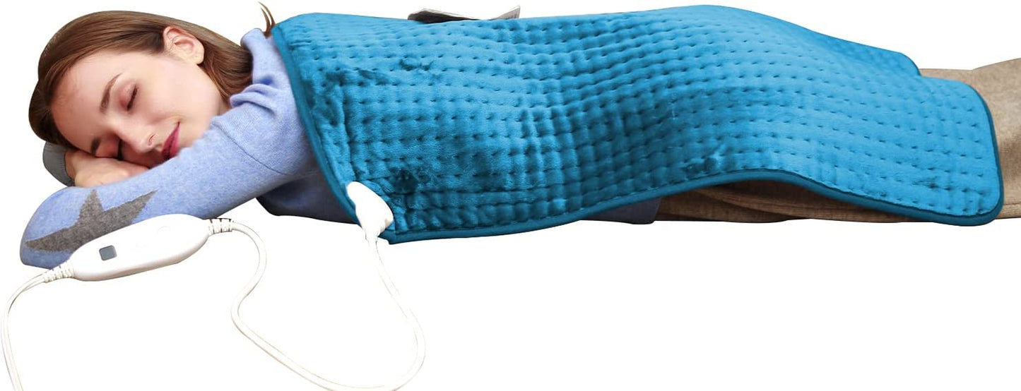 XXXL 17''X33'' King Size Heating Pad with Fast-Heating Technology&6 Temperature Settings, Flannel Electric Heating Pad/Pain Relief for Back/Neck/Shoulders/Abdomen/Legs